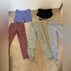 3 PINK leggings size M and NIKE shorts size L and AVIA spandex size M